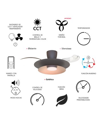 PATAGONIA * PLAFÓN / VENTILADOR  - CAFE + COBRE CEPILLADO